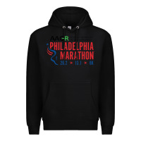 Black PHILADELPHIA MARATHON Premium Hoodie - ArtMosaic
