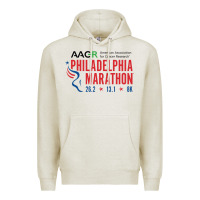 Oatmeal Heather PHILADELPHIA MARATHON Premium Hoodie - ArtMosaic