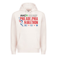 Pale Pink PHILADELPHIA MARATHON Premium Hoodie - ArtMosaic