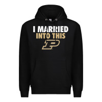 Black Purdue Boilermakers Married Into This - Apparel Premium Hoodie - ArtMosaic