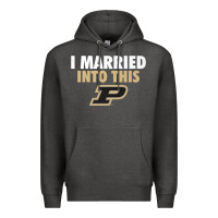 Charcoal Heather Purdue Boilermakers Married Into This - Apparel Premium Hoodie - ArtMosaic