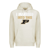 Oatmeal Heather Purdue Boilermakers Married Into This - Apparel Premium Hoodie - ArtMosaic