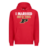 Red Purdue Boilermakers Married Into This - Apparel Premium Hoodie - ArtMosaic
