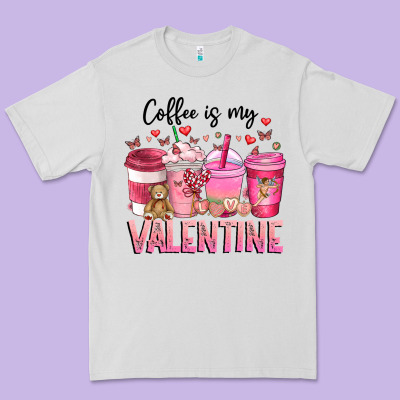Coffee Is My Valentine Premium Tee Designed By Cowhidedigitalart