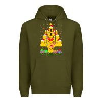 Army Green duck rubber duck christmas tree duckie and quack christmas 123 Premium Hoodie - ArtMosaic