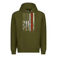 Army Green Union Carpenter With A Vintage American Flag For Fans Premium Hoodie - ArtMosaic