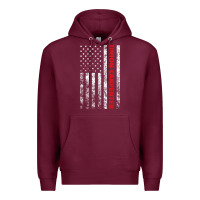 Burgundy Union Carpenter With A Vintage American Flag For Fans Premium Hoodie - ArtMosaic
