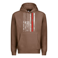 Chestnut Union Carpenter With A Vintage American Flag For Fans Premium Hoodie - ArtMosaic