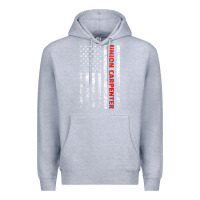 Heather Grey Union Carpenter With A Vintage American Flag For Fans Premium Hoodie - ArtMosaic