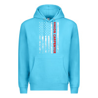 Ocean Blue Union Carpenter With A Vintage American Flag For Fans Premium Hoodie - ArtMosaic