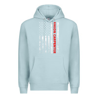 Blue Mist Union Carpenter With A Vintage American Flag For Fans Premium Hoodie - ArtMosaic