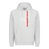 Dove Grey Union Carpenter With A Vintage American Flag For Fans Premium Hoodie - ArtMosaic