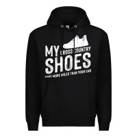 Black cross country running   xc run runner pullover hoodie Premium Hoodie - ArtMosaic
