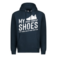 Navy cross country running   xc run runner pullover hoodie Premium Hoodie - ArtMosaic