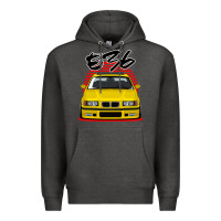Charcoal Heather Yellow E36 Premium Hoodie - ArtMosaic