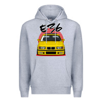 Heather Grey Yellow E36 Premium Hoodie - ArtMosaic