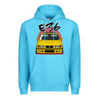 Ocean Blue Yellow E36 Premium Hoodie - ArtMosaic