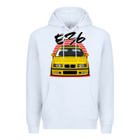 White Yellow E36 Premium Hoodie - ArtMosaic