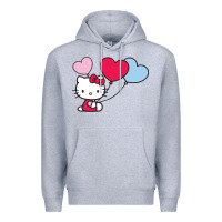 Heather Grey kitty Premium Hoodie - ArtMosaic