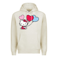 Oatmeal Heather kitty Premium Hoodie - ArtMosaic
