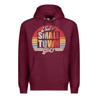 Burgundy Limited Edition Retro Vintage Just A Small Town Girl Premium Hoodie - ArtMosaic