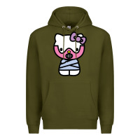 Army Green hell kitty cute devil Premium Hoodie - ArtMosaic