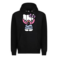 Black hell kitty cute devil Premium Hoodie - ArtMosaic