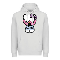 Dove Grey hell kitty cute devil Premium Hoodie - ArtMosaic