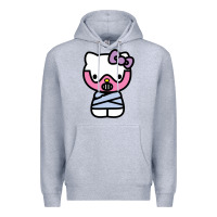 Heather Grey hell kitty cute devil Premium Hoodie - ArtMosaic