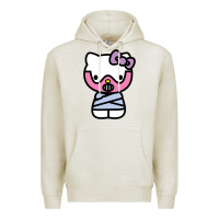 Oatmeal Heather hell kitty cute devil Premium Hoodie - ArtMosaic