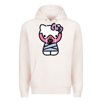 Pale Pink hell kitty cute devil Premium Hoodie - ArtMosaic