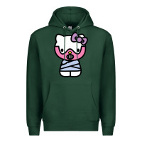 Sports Green hell kitty cute devil Premium Hoodie - ArtMosaic