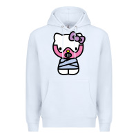 White hell kitty cute devil Premium Hoodie - ArtMosaic