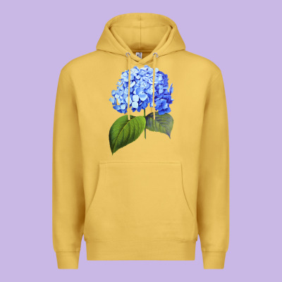 Blue  Hydrangea Premium Hoodie Designed By Artmosaic