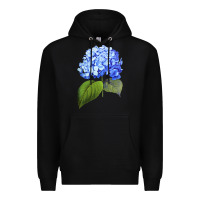 Black Blue  hydrangea Premium Hoodie - ArtMosaic