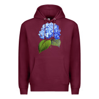 Burgundy Blue  hydrangea Premium Hoodie - ArtMosaic