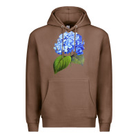 Chestnut Blue  hydrangea Premium Hoodie - ArtMosaic