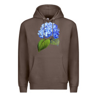 Coffee Blue  hydrangea Premium Hoodie - ArtMosaic