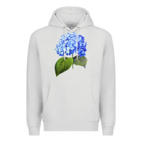 Dove Grey Blue  hydrangea Premium Hoodie - ArtMosaic