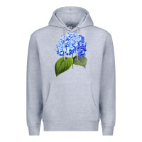 Heather Grey Blue  hydrangea Premium Hoodie - ArtMosaic