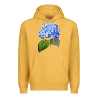 Mustard Blue  hydrangea Premium Hoodie - ArtMosaic