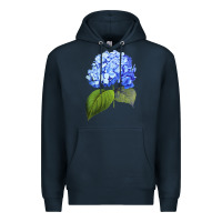 Navy Blue  hydrangea Premium Hoodie - ArtMosaic