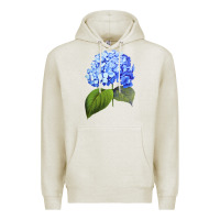 Oatmeal Heather Blue  hydrangea Premium Hoodie - ArtMosaic