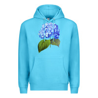 Ocean Blue Blue  hydrangea Premium Hoodie - ArtMosaic