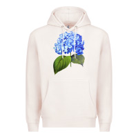 Pale Pink Blue  hydrangea Premium Hoodie - ArtMosaic