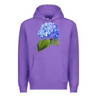 Purple Blue  hydrangea Premium Hoodie - ArtMosaic