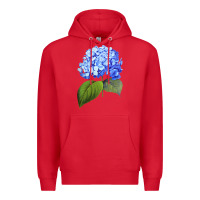 Red Blue  hydrangea Premium Hoodie - ArtMosaic