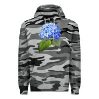 Slate Camo Blue  hydrangea Premium Hoodie - ArtMosaic