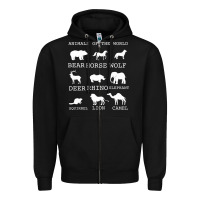 Black Animals Of The World Zipper Hoodie - Bettercallsaul