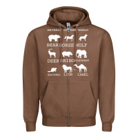 Chestnut Animals Of The World Zipper Hoodie - Bettercallsaul